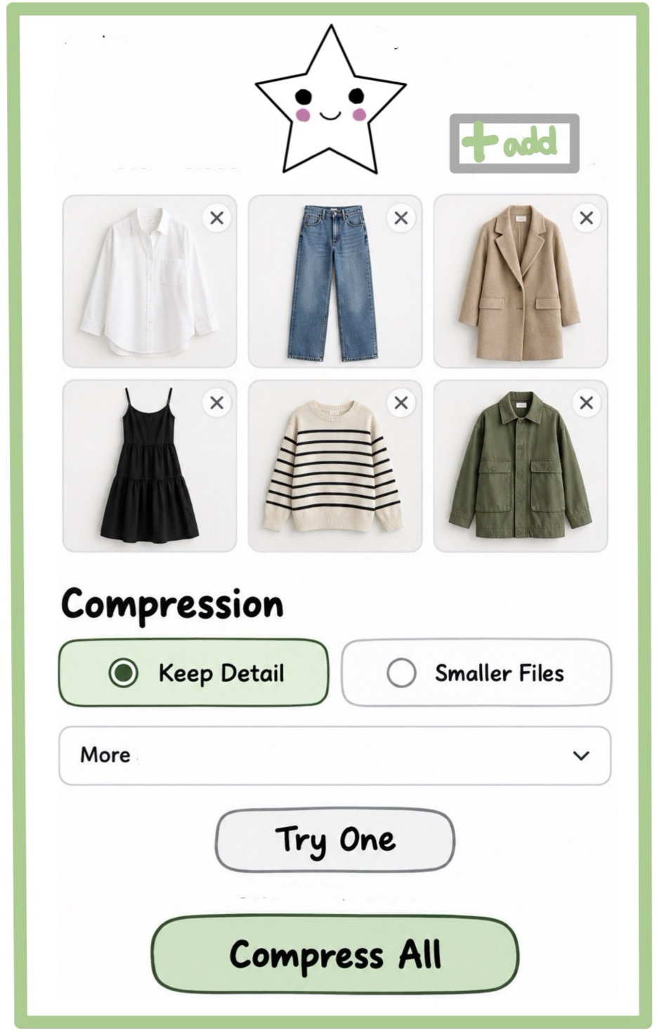 Photo compression controls